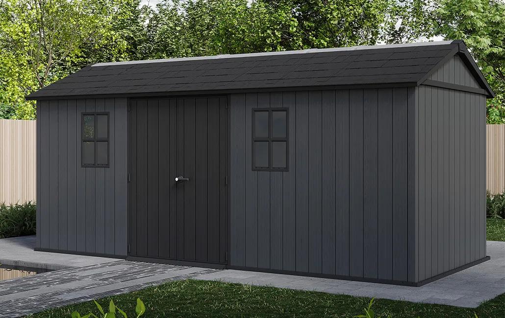 Newton Plus 7.5x17 Gartenhaus - 230x539x246cm  - Grau