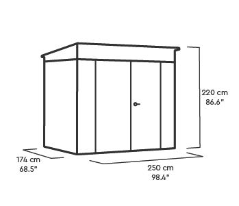 Stronghold Gartenhaus 8x6 - Grau  - Grau