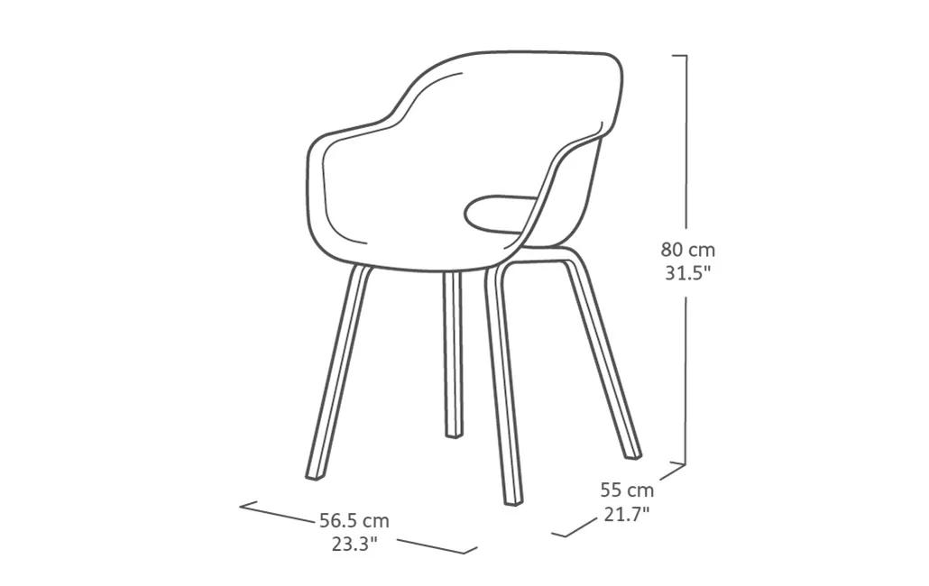 Noa Schalenstuhl - 2er Pack - 56,5x55x80 cm -