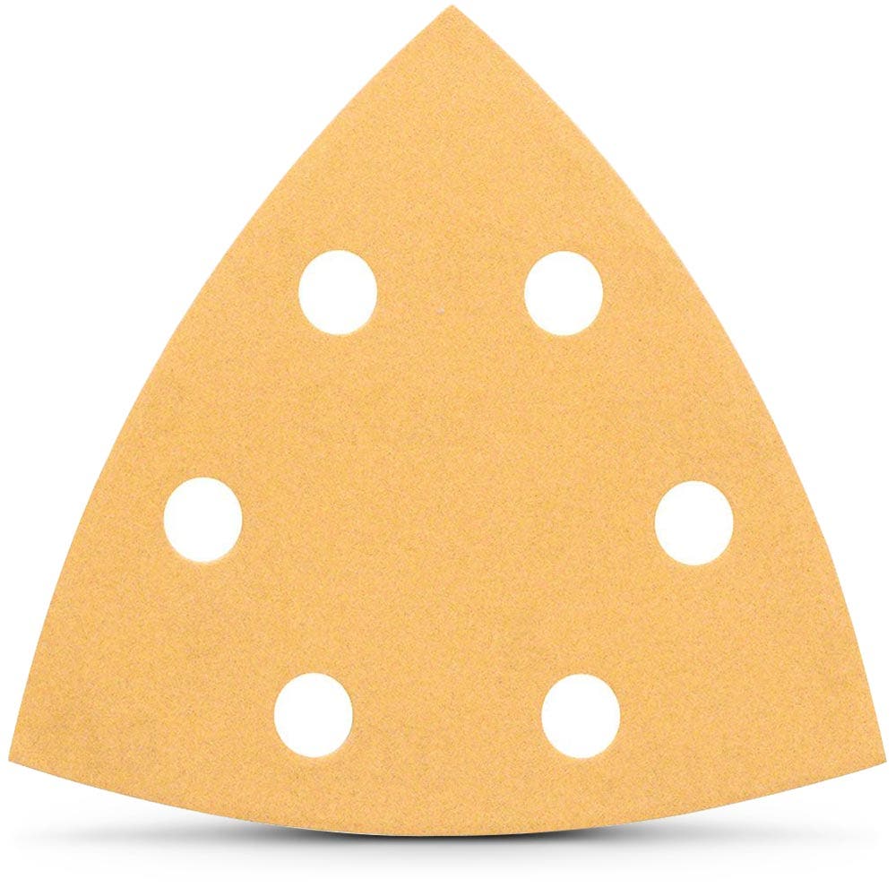 BOSCH 93mm 80-Grit 6-Hole Hook & Loop Delta Sanding Sheet for Wood & Paint - C470 - 5 Piece