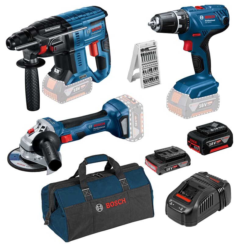 Bosch 18 Volt Akku GSR 18 V-21. GBH 18 V-21. GWS 18 V-7. 2 Akkus. 25tlg. Bitset