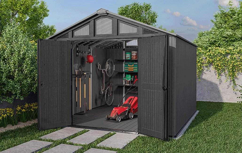 Stronghold 10x11.5 Gartenhaus - 305x350x251cm - Grau