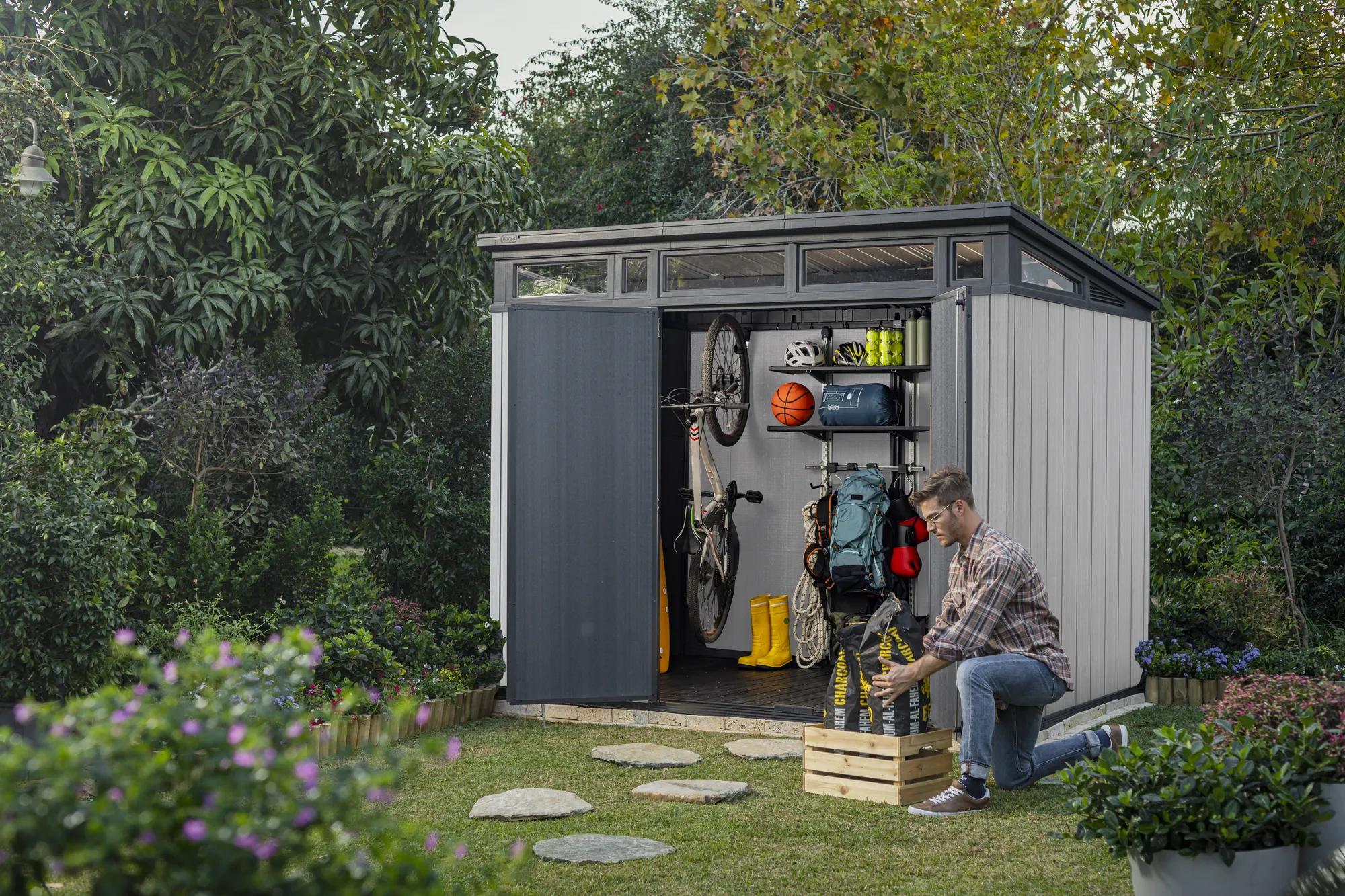 Artisan 9x7 Gartenhaus - 138.8x218x226cm - Dunkelgrau