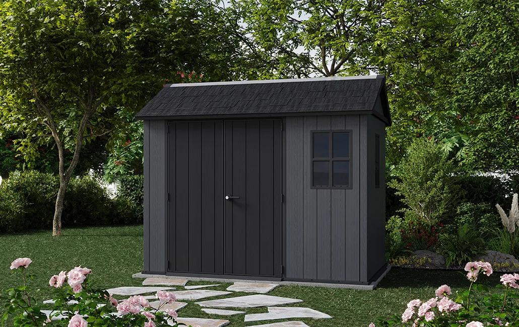 Newton Plus 7.5x9 Gartenhaus - 230x287x246cm - Grau