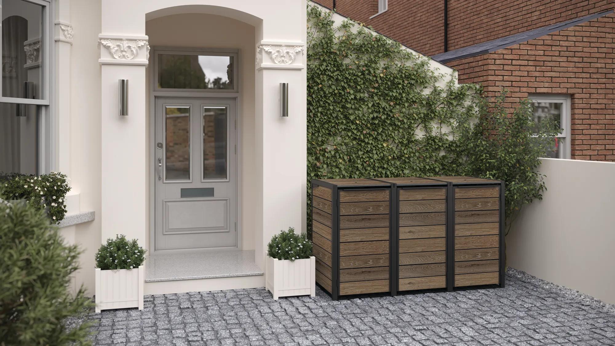Signature Hide Away Erweiterung Mülltonnenbox 240L - Walnuss