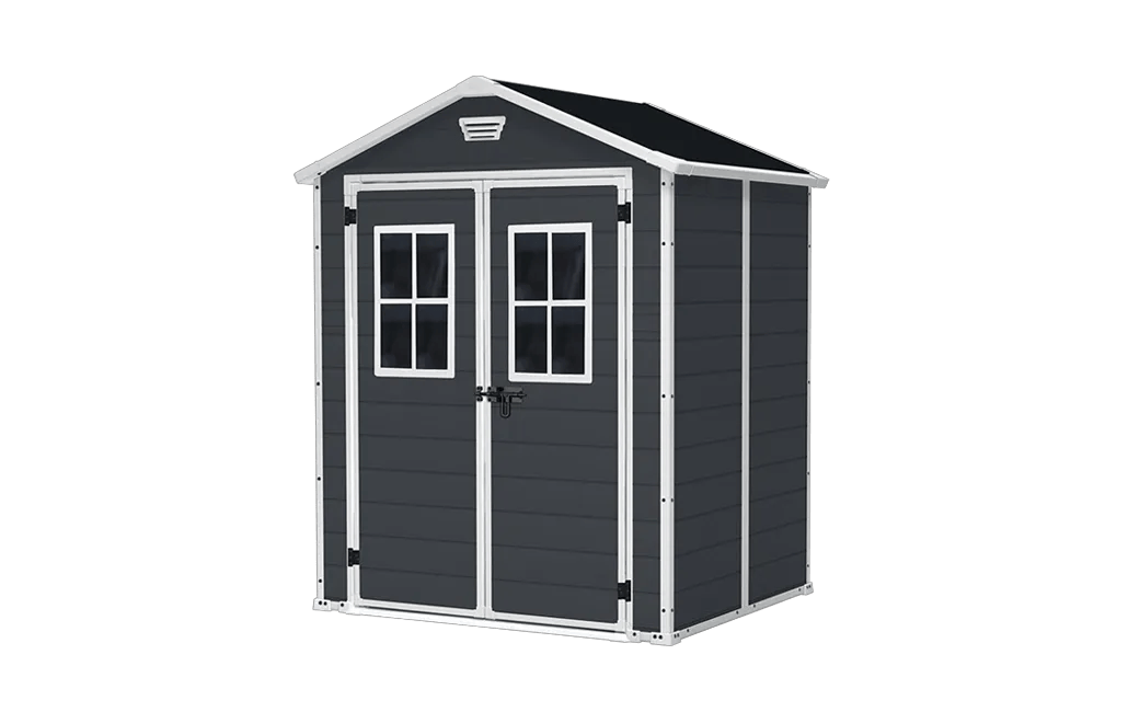 Manor 6x5 Gartenhaus - 185x152x226cm - Dunkelgrau