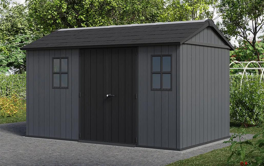 Newton Plus 7.5x13 Gartenhaus - 230x413x246cm - Grau