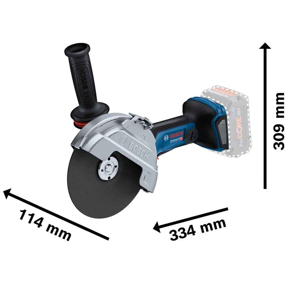 BOSCH 18V BITURBO Brushless 180mm Angle Grinder Skin GWS 18V-180 PC 06019H6E01