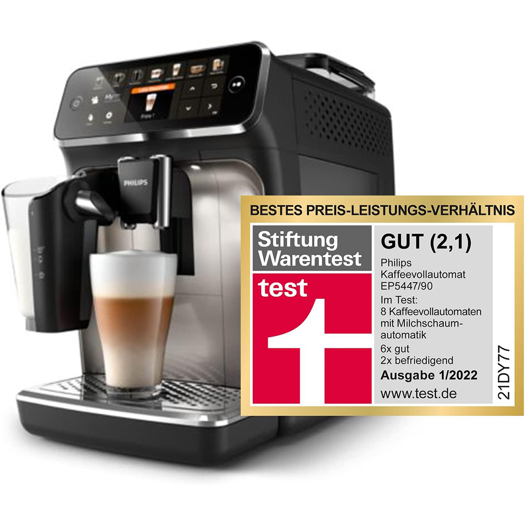 Philips Series 5400 Kaffeevollautomat – LatteGo Milchsystem. 12 Kaffeespezialitäten. Intuitives Display. 4 Benutzerprofile.