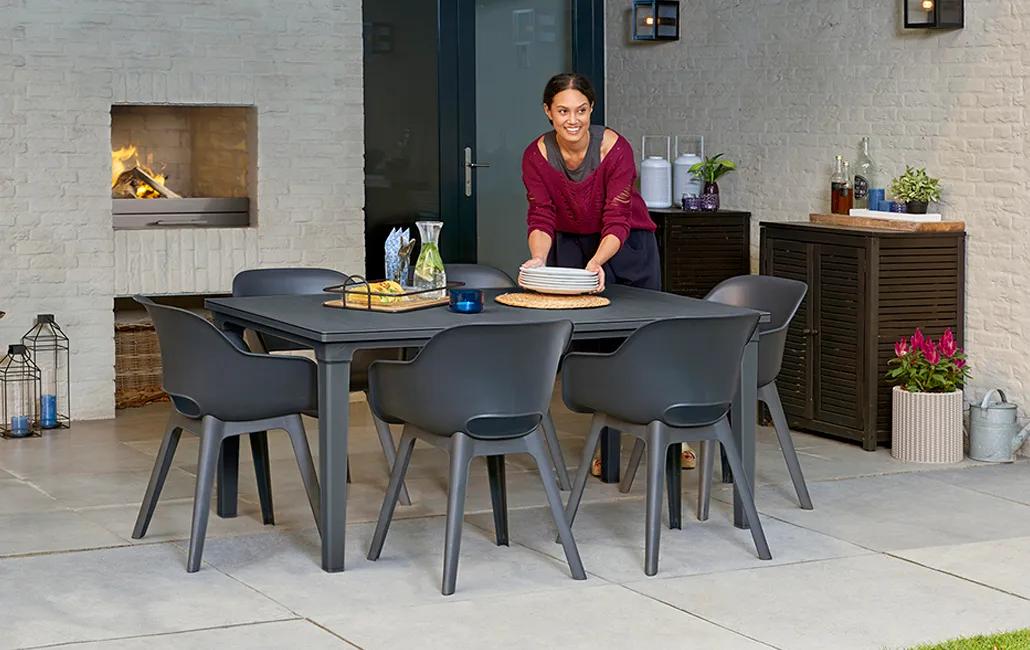 Akola Stuhl - 2er Pack - 55x56x80cm - Graphit