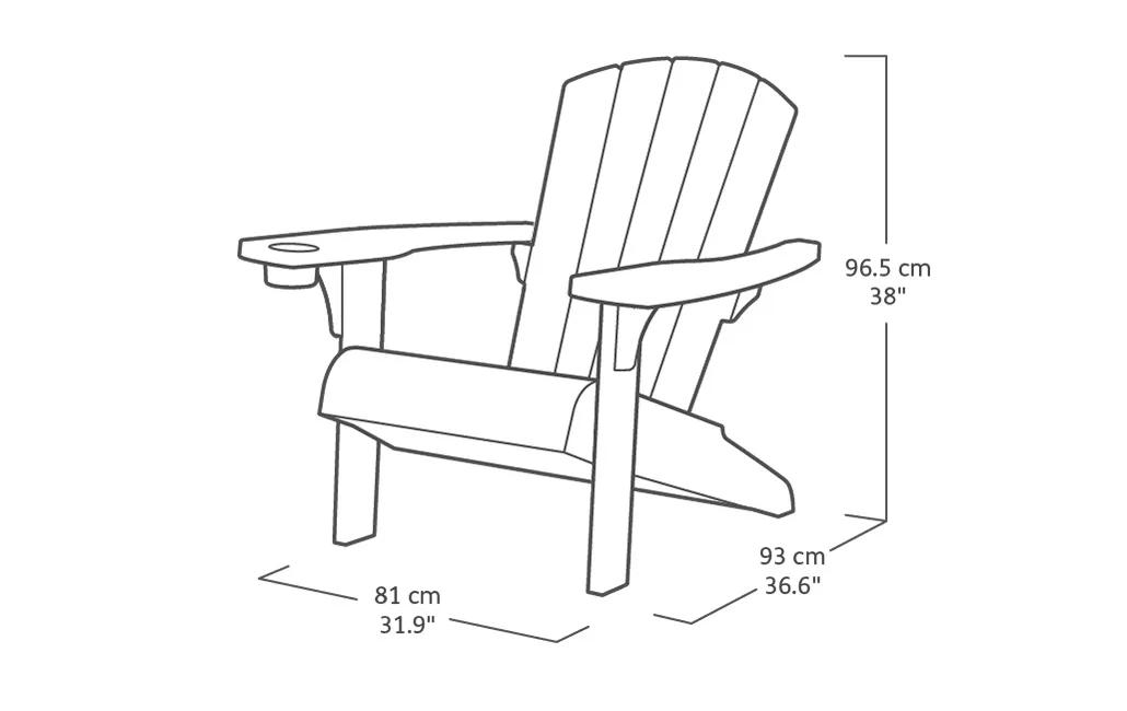 Alpine Adirondack - 81x80x96,5cm - Grau - Graphit
