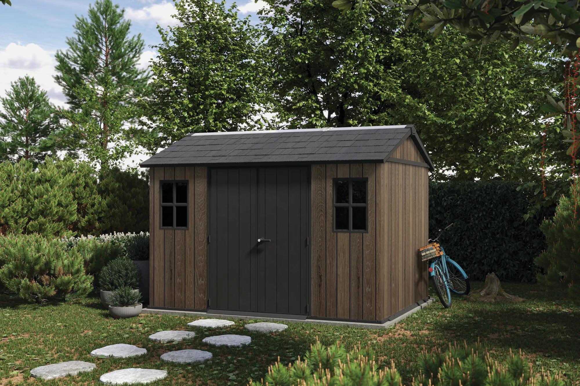 Apex 7.5x11 Gartenhaus - 350x230x246cm - Walnuss
