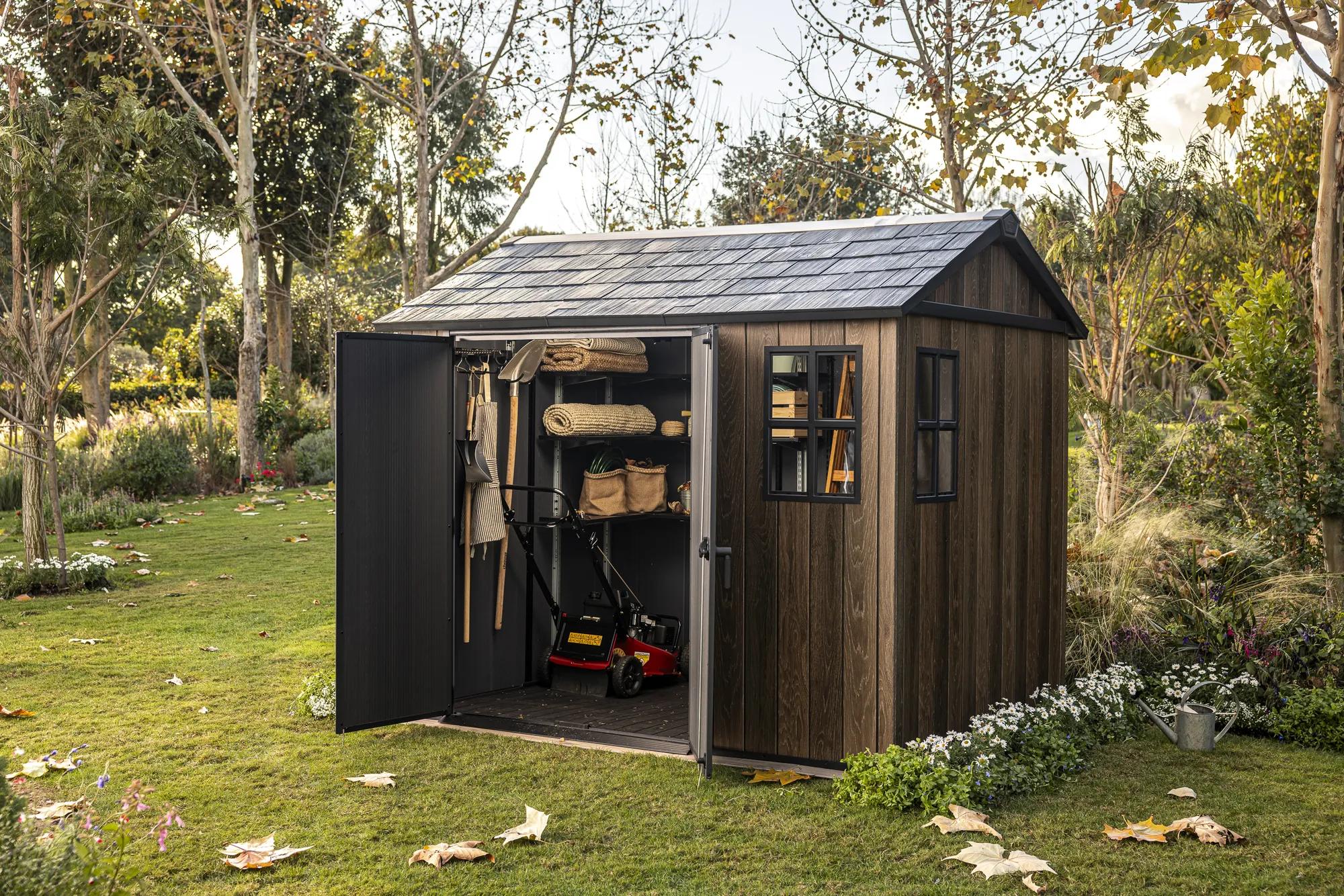 Apex 7.5x9 Gartenhaus - 230x287x246cm - Walnuss