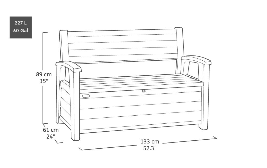 Signature 227L Aufbewahrungsbank - Walnuss