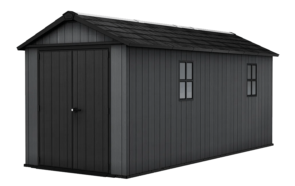Newton Plus 7.5x17 Gartenhaus - 230x539x246cm  - Grau
