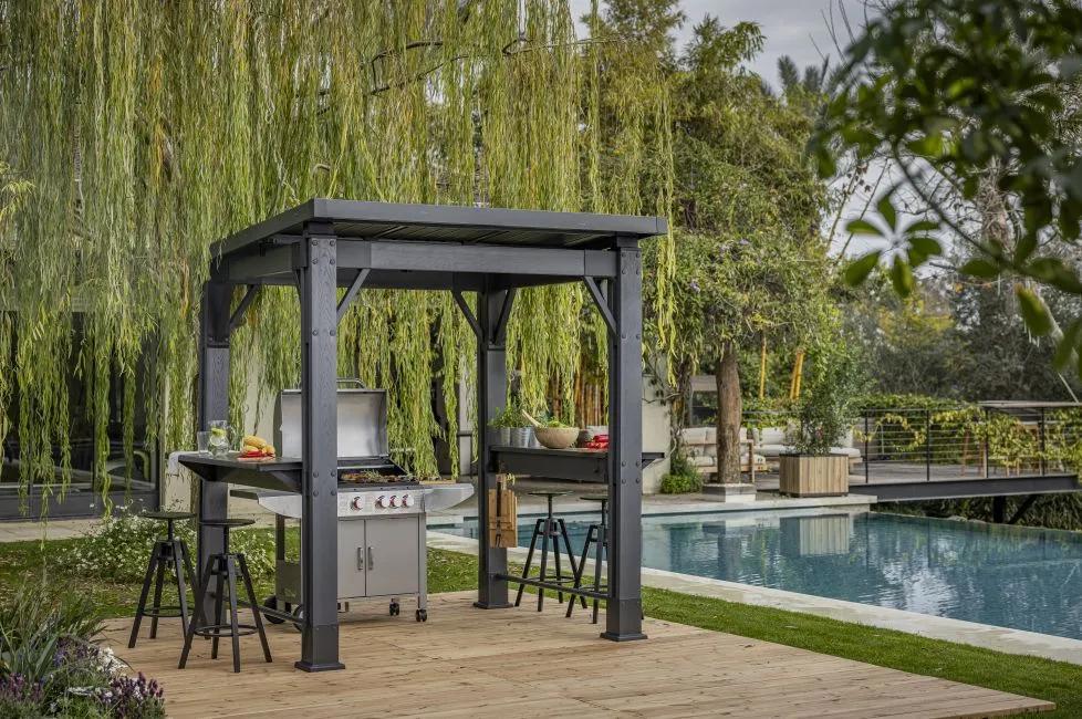 Signature Gril Gazebo - 248x200x238 cm - Walnuss