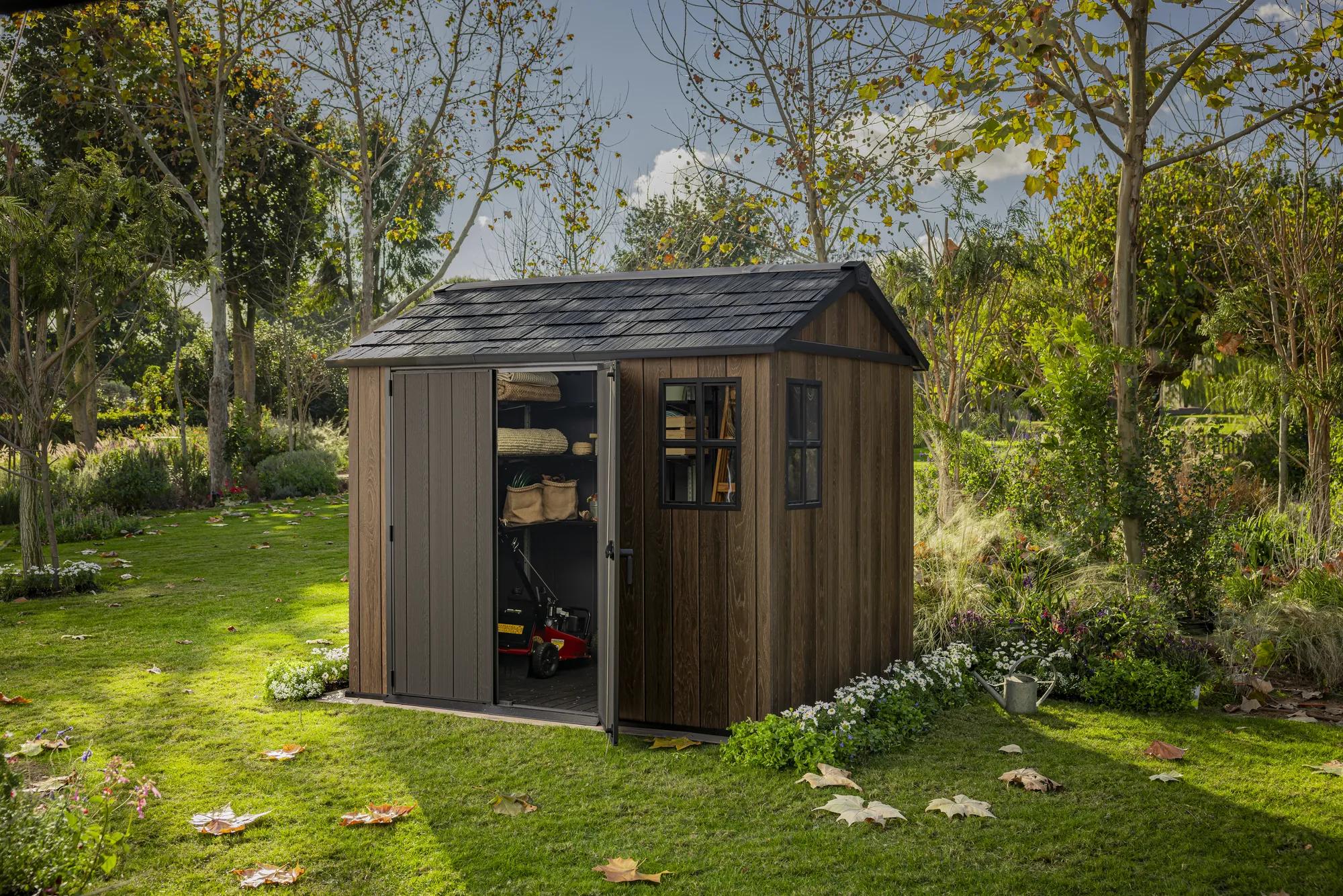 Apex 7.5x9 Gartenhaus - 230x287x246cm - Walnuss