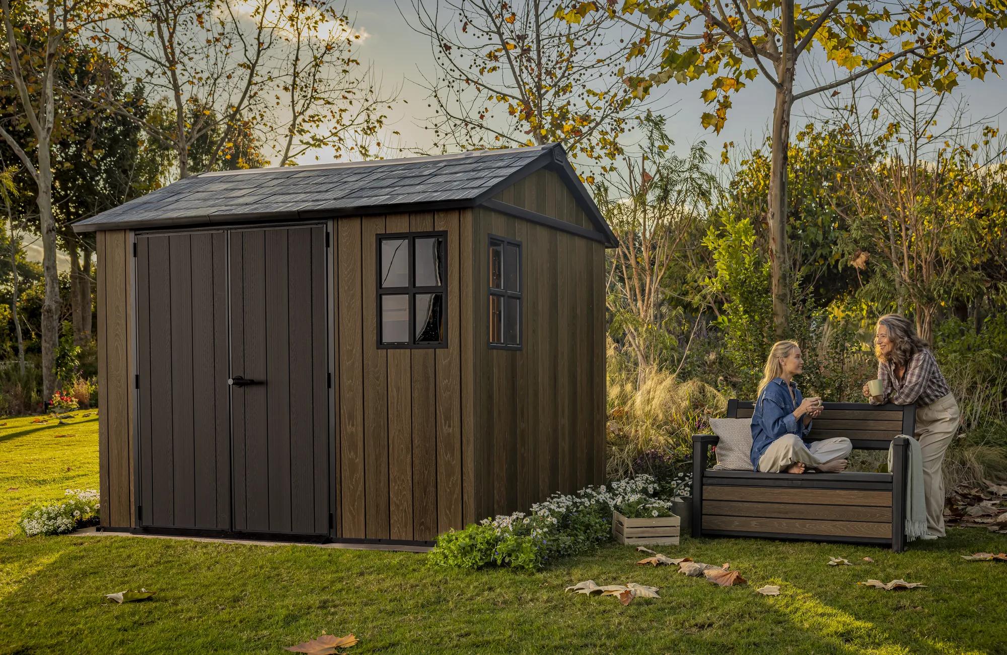 Apex 7.5x9 Gartenhaus - 230x287x246cm - Walnuss