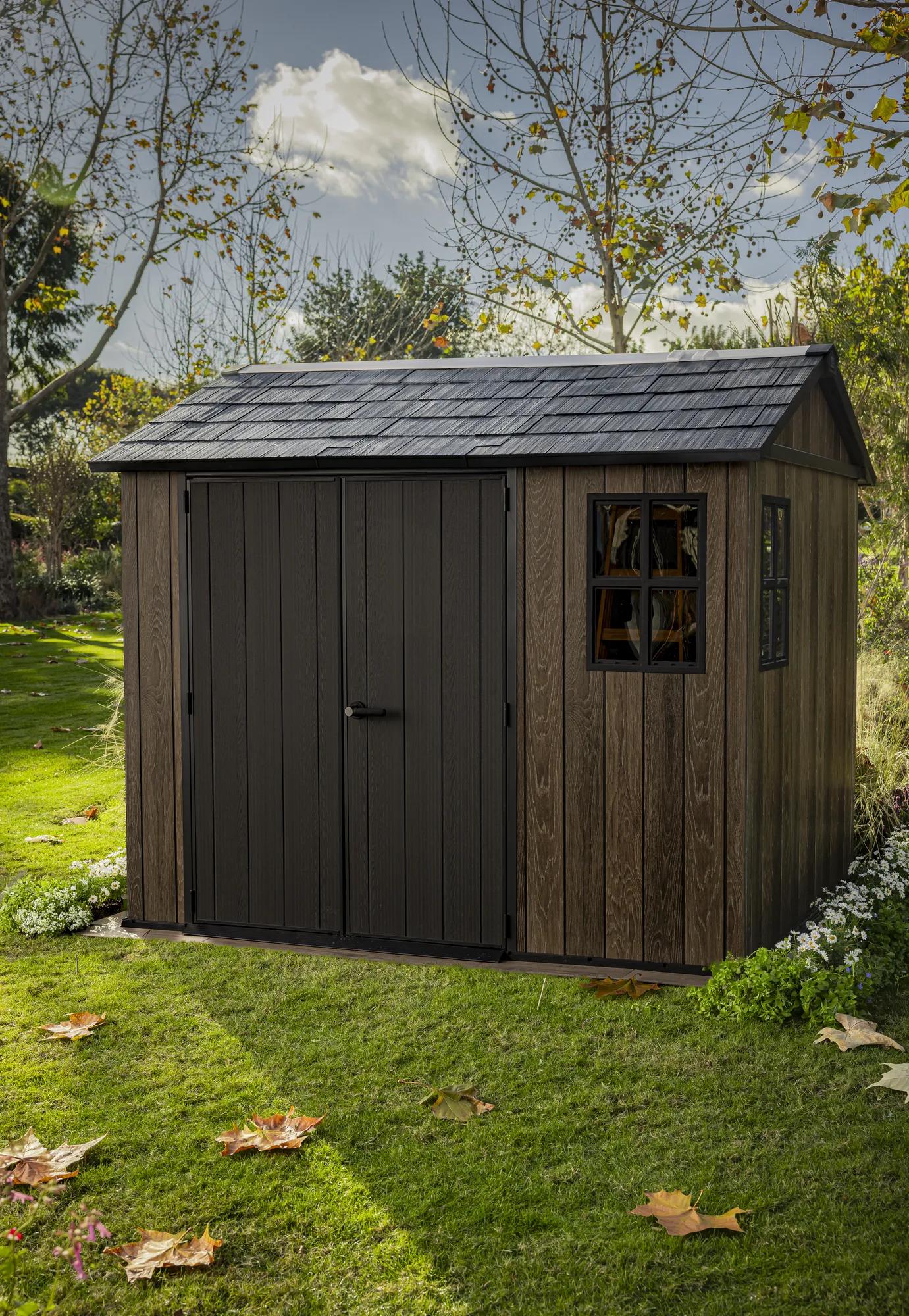 Apex 7.5x9 Gartenhaus - 230x287x246cm - Walnuss