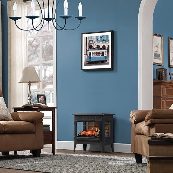Duraflame Electric Infrared Quartz Fireplace Stove with 3D Flame Effect. Black