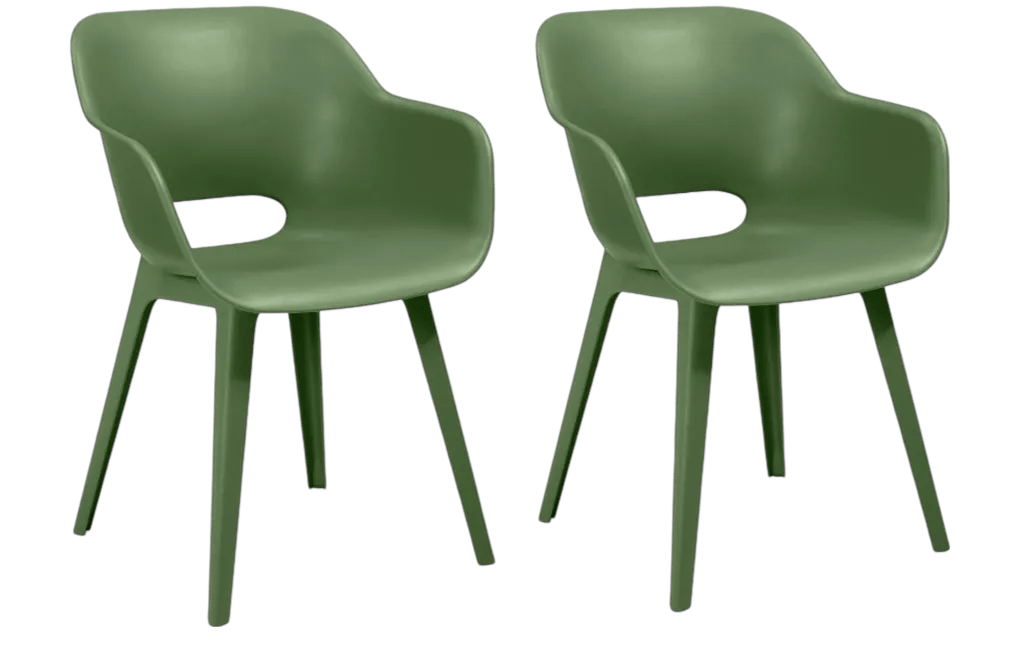 Akola Stuhl - 2er Pack - 55x56x80cm - Grün