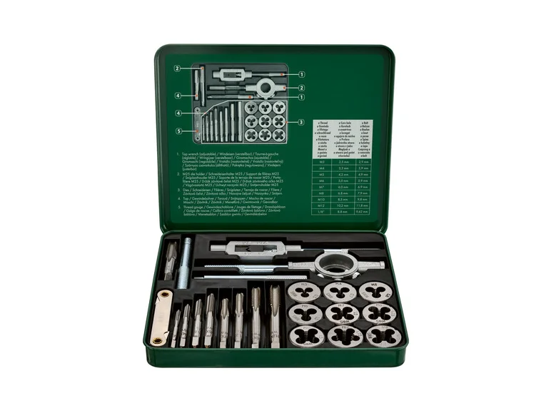 PARKSIDE® Set de filetage et taraudage. 21 pièces