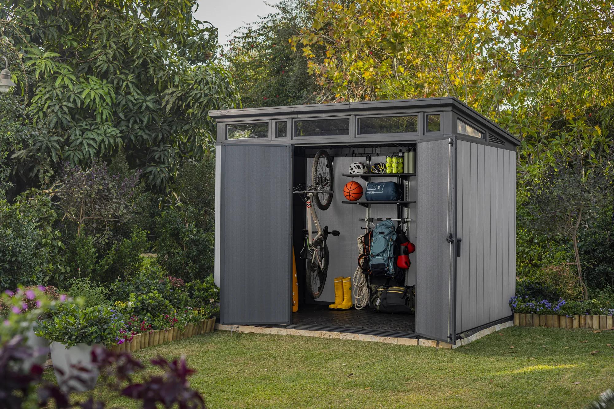Artisan 9x7 Gartenhaus - 138.8x218x226cm - Dunkelgrau