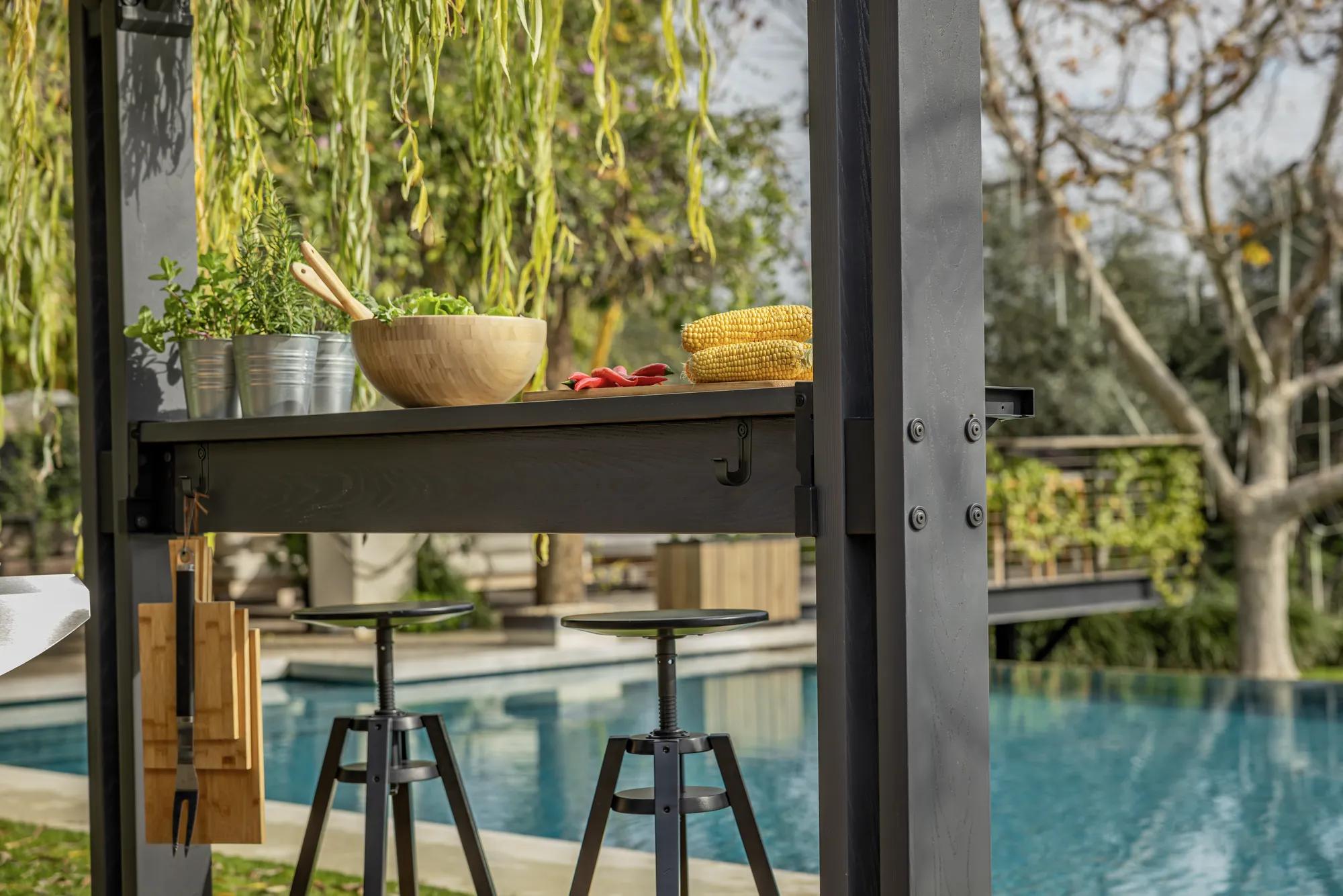 Signature Gril Gazebo - 248x200x238 cm - Hellbraun