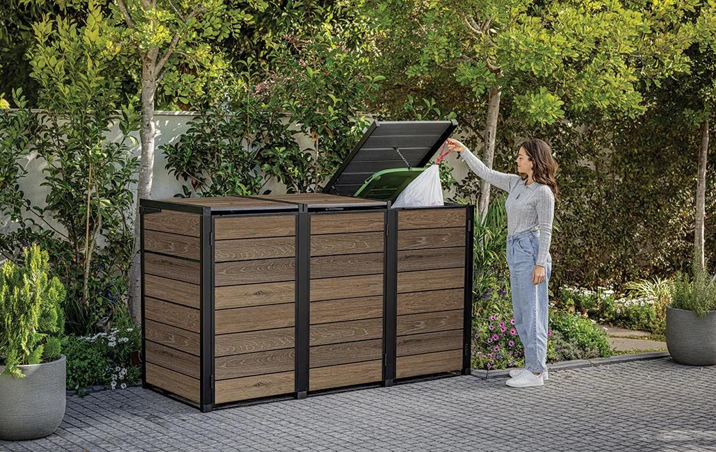 Signature Hide Away Erweiterung Mülltonnenbox 240L - Walnuss