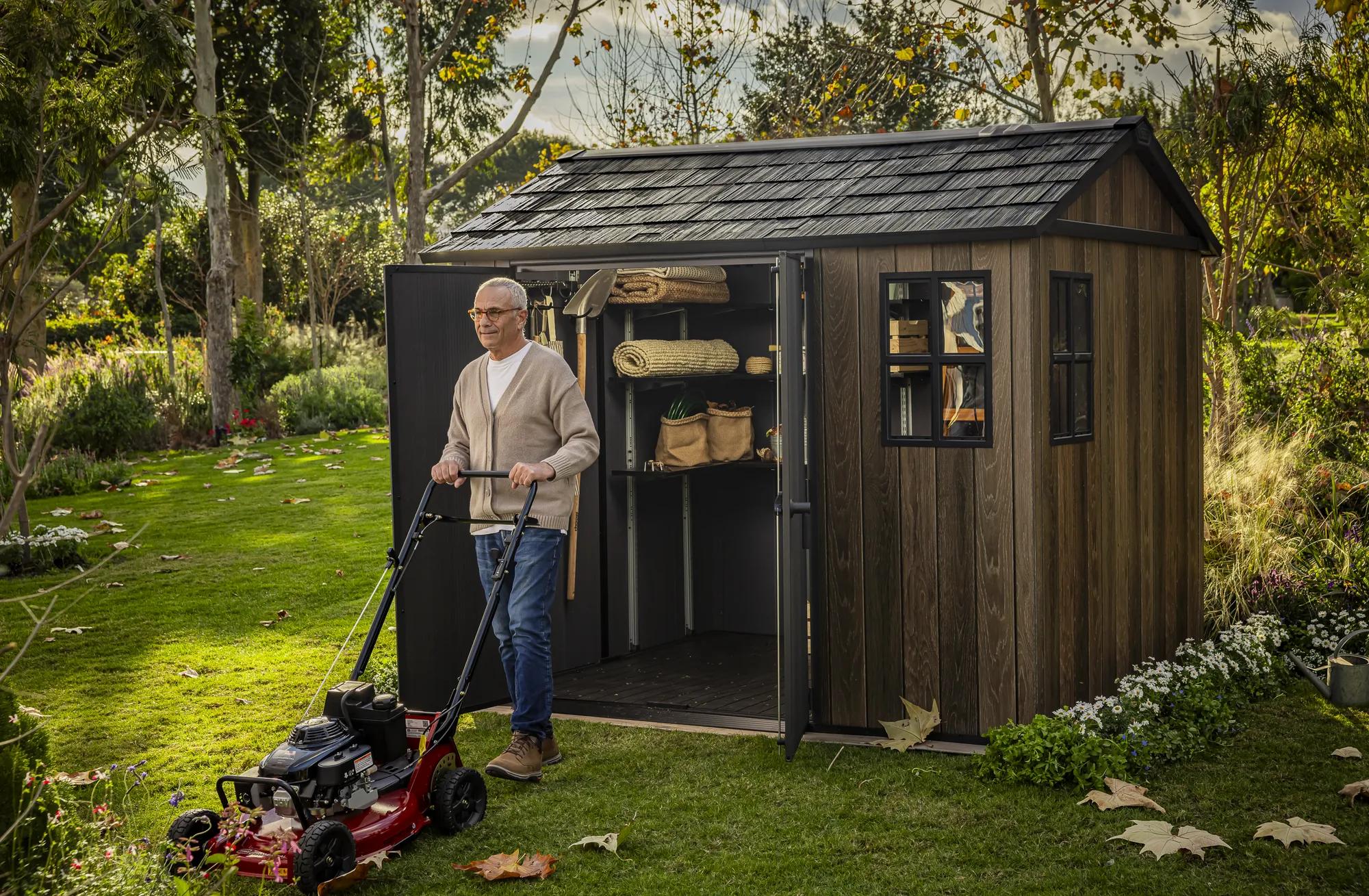 Apex 7.5x9 Gartenhaus - 230x287x246cm - Walnuss