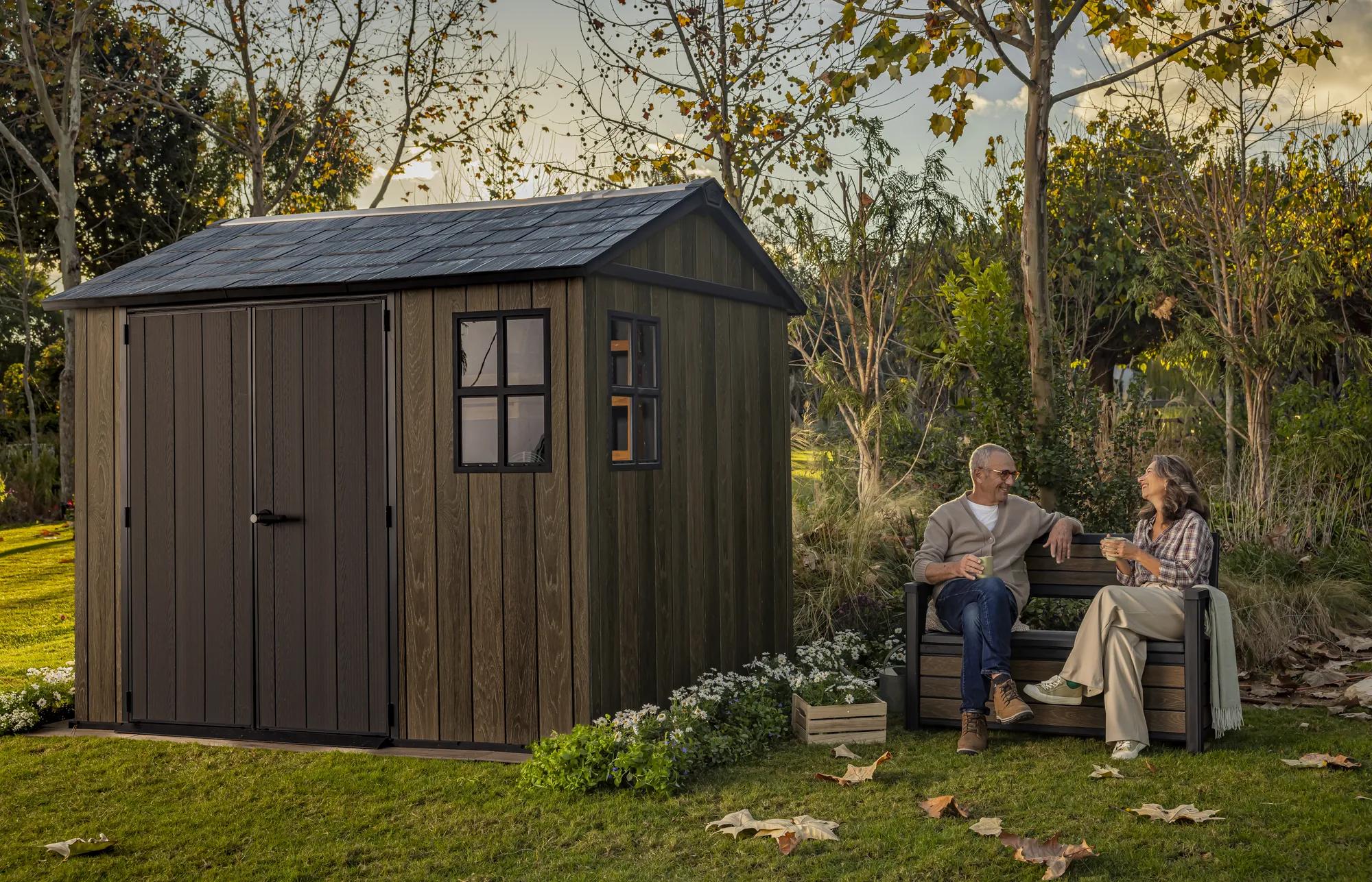 Apex 7.5x9 Gartenhaus - 230x287x246cm - Walnuss