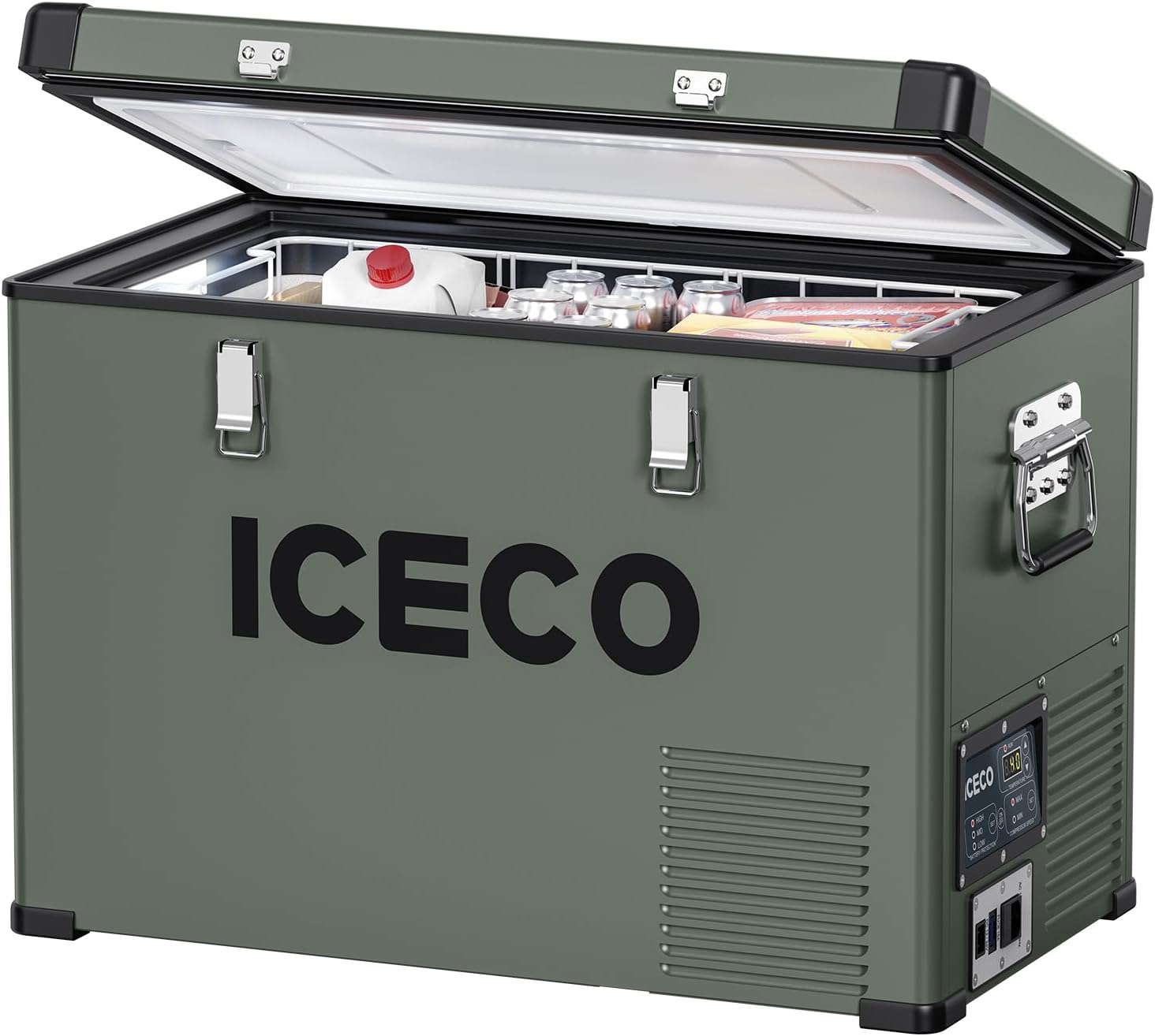 ICECO VL45 Portable Refrigerator with SECOP Compressor. 45 Liters Platinum Compact Refrigerator. DC 12/24V. AC 110-240V. 0℉ to 50℉. Home & Car Use (with Insulated Cover)
