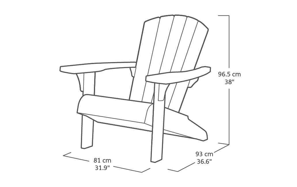 Troy Adirondack Stühle mit Luzon Tisch – 81x80x96,5 cm - Grau